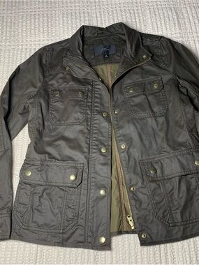 J. Crew Women’s Olive/Brown Waxed Canvas Field Jacket